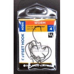 Рибальські гачки, GC Offset Worm 4094, 7шт/уп, колір BN, №4